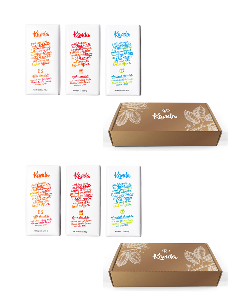 6 Bars + 2 Cocoa Print Boxes