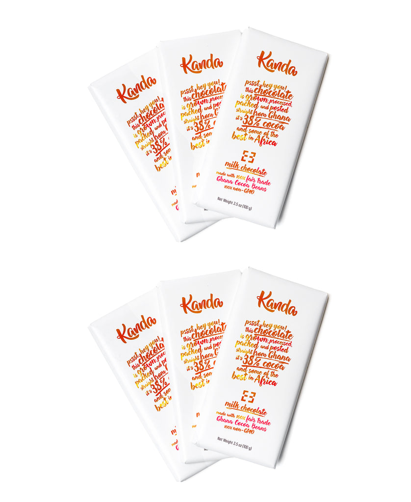 Milk Chocolate + 6 Bars + 2 African Print Boxes