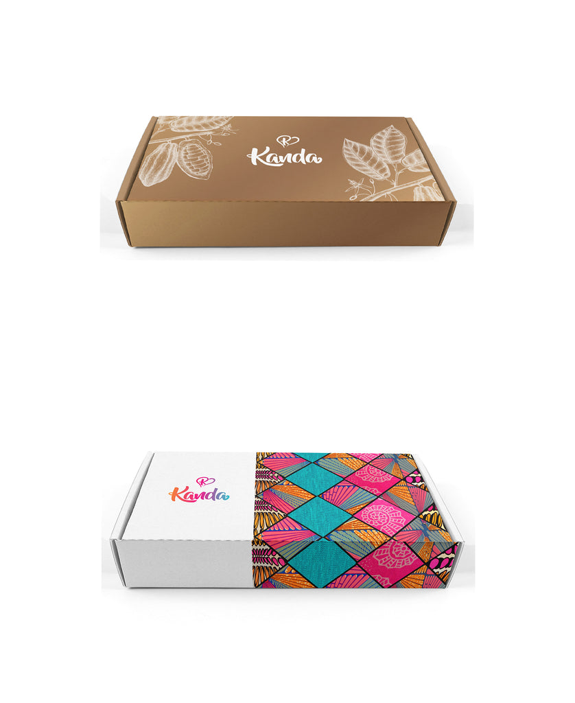 Dark Chocolate + 6 Bars + 1 African Print Box + 1 Cocoa Print Box